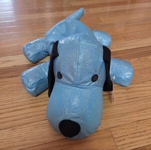 Vintage Y2K Limited Too MicroBead Dog Plush Blue Sparkle Glitter Lightweight
